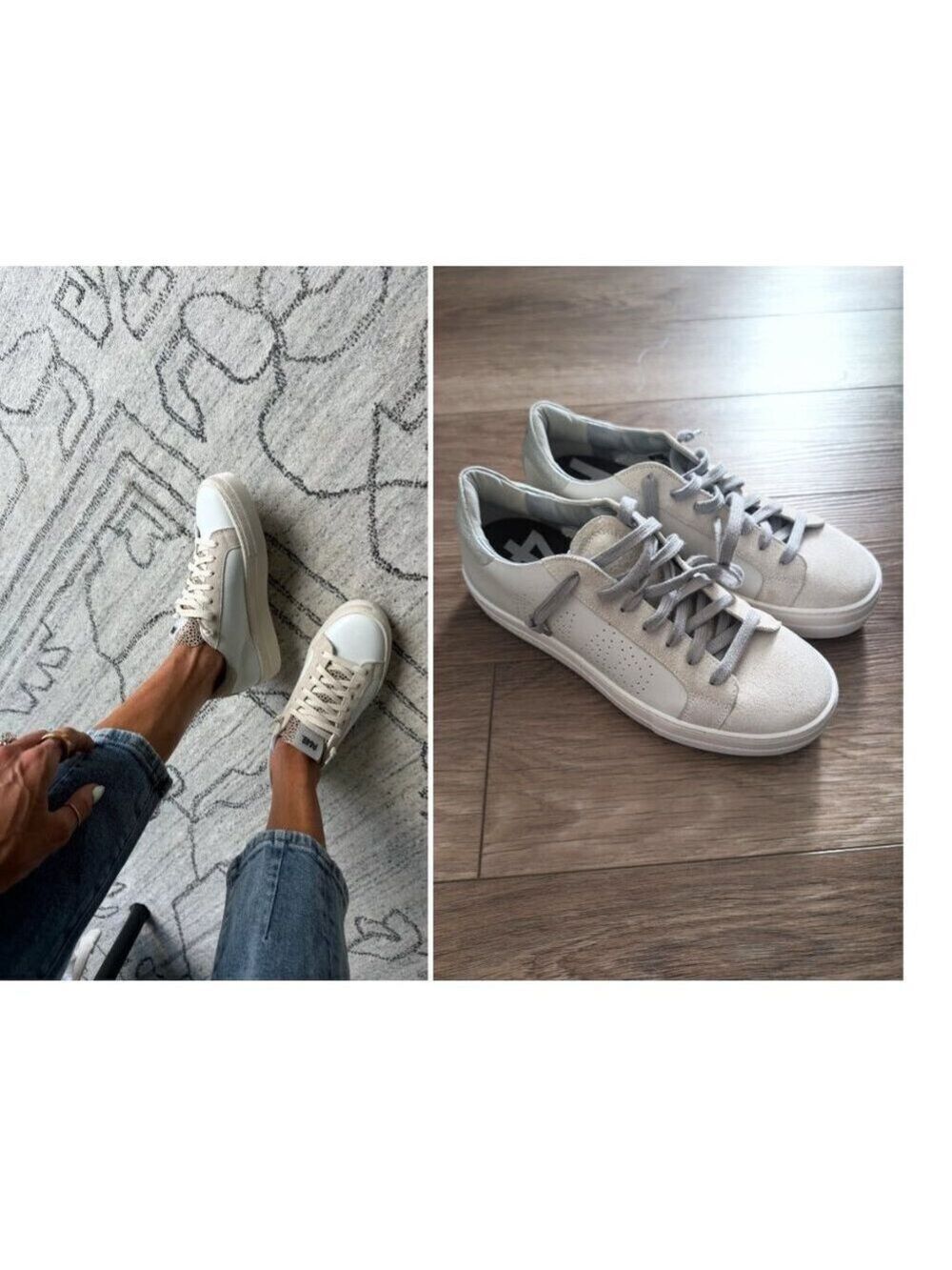 New! P448 | Thea Platform Sneaker White/Silver Coyote (41/10.5)